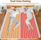 Dual Zone Heated Queen Mattress Cover Pad, Auto Shutoff Timer Deep Pocket-White
