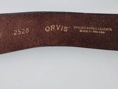 Orvis Ultimate Shotshell English Bridle Leather Belt Brown Brass #2520 Mens 36 - Picture 8 of 13