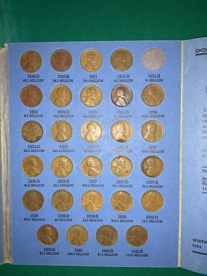 1909-1940 wheat penny book 77 coins - Image 3 of 4