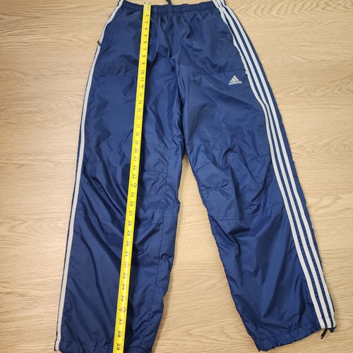 Pantalones Adidas De Colección Para Hombre M Azul Rayas Nylon Malla Forrados Embalables De Colección Y2K - Imagen 9 de 16