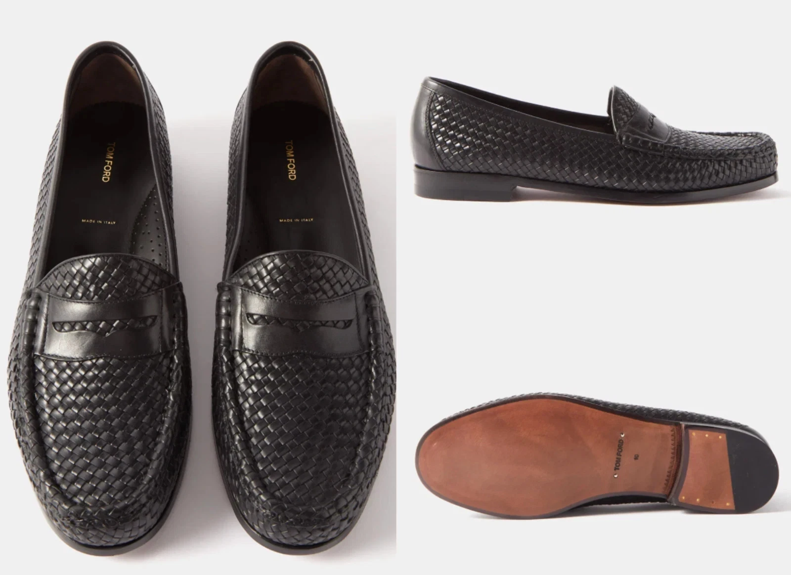 Tom Ford — TOM FORD Neville Woven Loafers Shoes Moccasin Slip-On Shoes SZ 11M  $1720