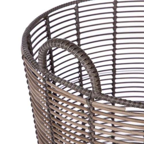 Extra Large Round Poly Rattan Storage Basket W/ Handles Home Decor Organization - Picture 6 of 8
