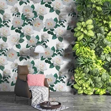 3D Floral Leaves Pattern Self-adhesive Removeable Wallpaper Wall Mural 181