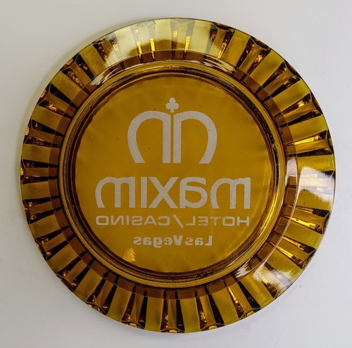 Vintage Maxim Hotel Casino Las Vegas NV Bernsteinfarbener Aschenbecher aus überbackenem Glas - Bild 2 von 2