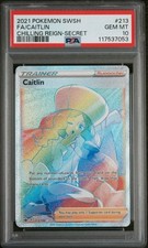 PSA 10 Pokémon Caitlin #213 Chilling Reign Full Art Rainbow Secret Rare GEM MINT
