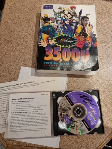 IMSI Masterclips 35000 Premium Image Collection 1996 Catalogue & 2 CDs