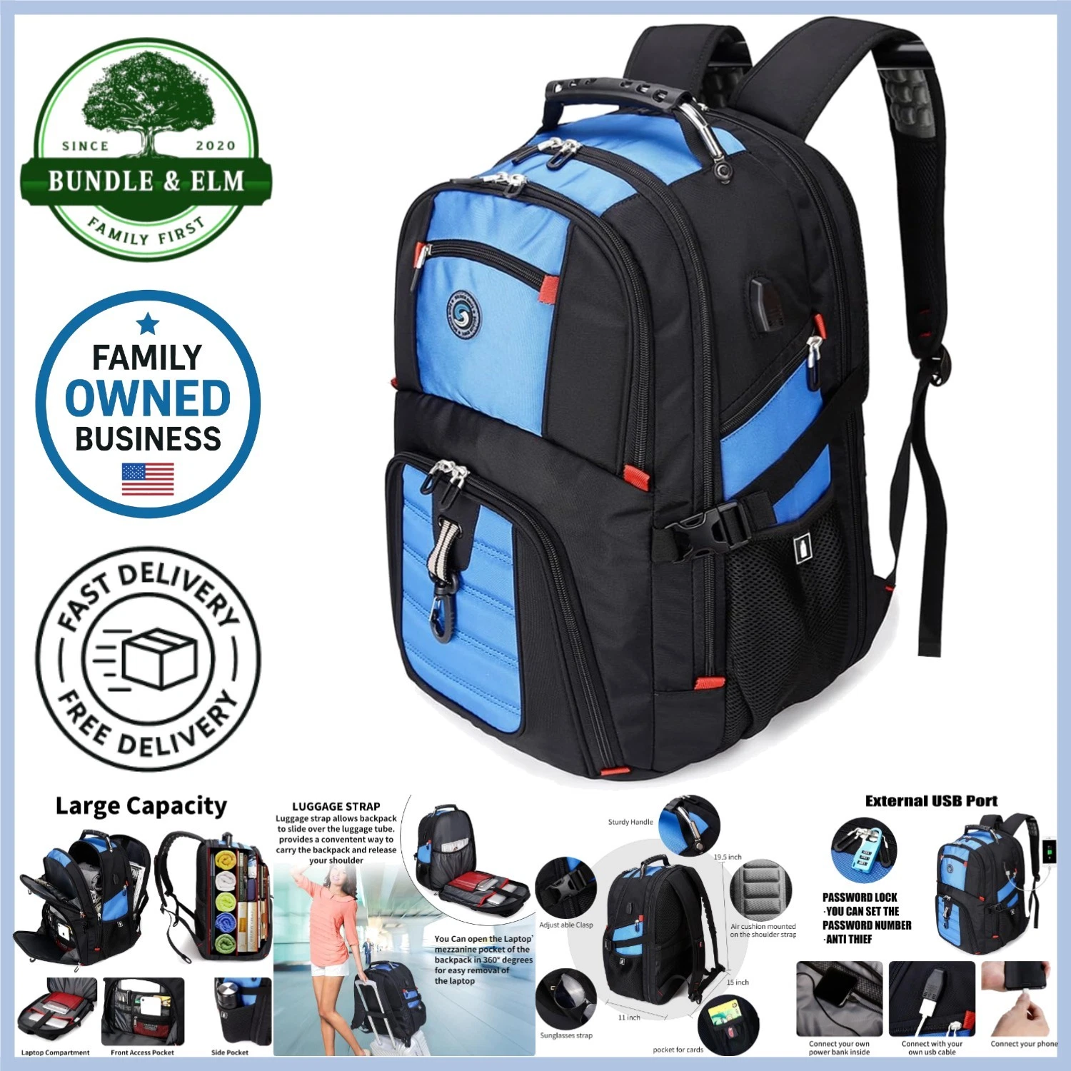 Travel Backpack Extra Large 50L Laptop Backpacks for Men Women Water Resistant
Opens in a new window