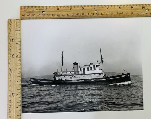 Vintage 8x10 B&W Photo Tugboat Active – Starboard View – Puget Sound Seattle - Picture 19 of 20