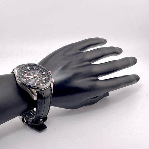 Reloj solar Seiko Astron 8X53-0AB0-2 titanio GPS negro oro rosa - Imagen 4 de 10