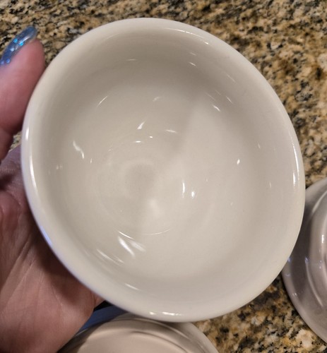 LONGABERGER POTTERY USA Woven Traditions Bowls 4" Ivory Set of 4 - Picture 5 of 7