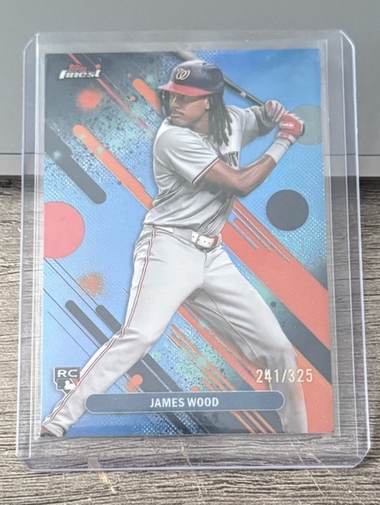 James Wood Nationals 2025 Topps Finest #100 Common Sky Blue Refractor 241/325 RC