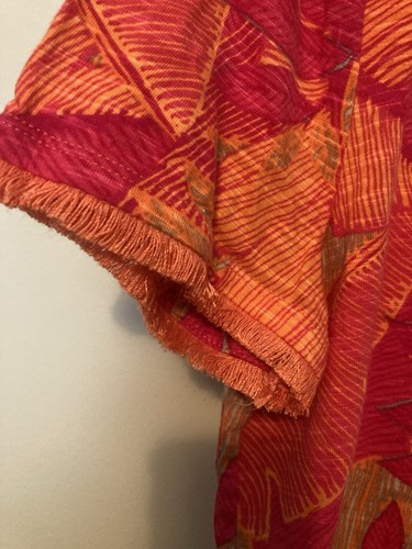 Chico's tunic top blouse fringe edges size 1 leafs - Picture 4 of 7