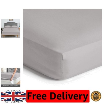 Soft Touch Gebürstete Mikrofaser Spannbettlaken King Size - 1800 Fadenzahl & Grau