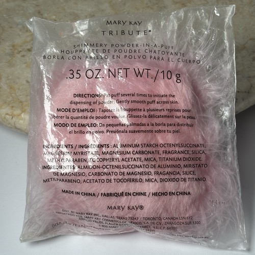 Mary Kay TRIBUTE Shimmery Powder-In-A-Puff New Vintage Unopened - Picture 2 of 2