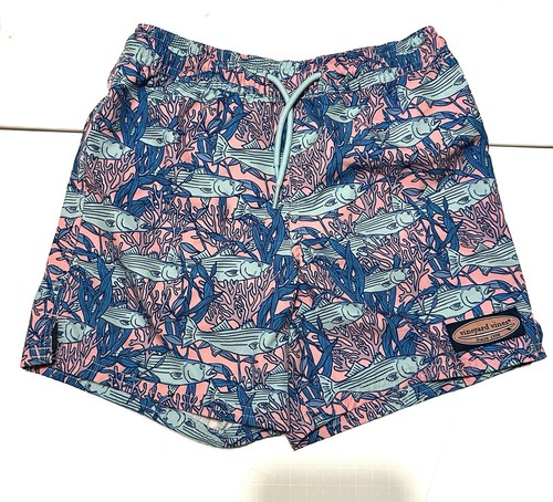 Boys Vineyard Vines Printed Chappy Swim Trunks Sz 7
