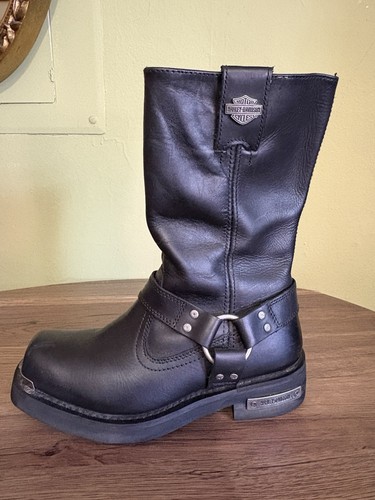 Bota de moto Harley Davidson Landon negra motociclista para hombre talla 9 M - Imagen 9 de 12