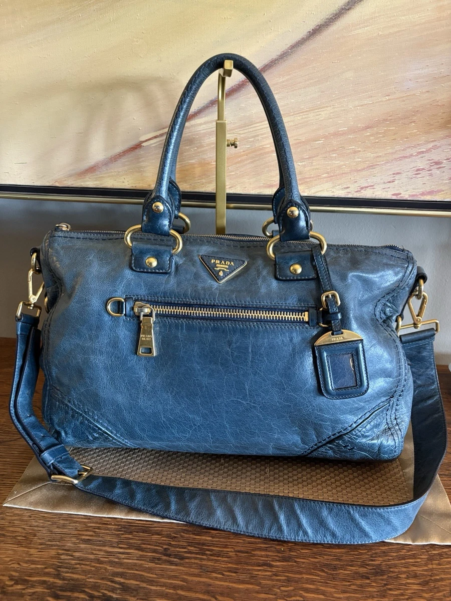 PRADA バッグ PRADA Vitello Phenix Double ZIp Camera Bag Black - Consigned Designs