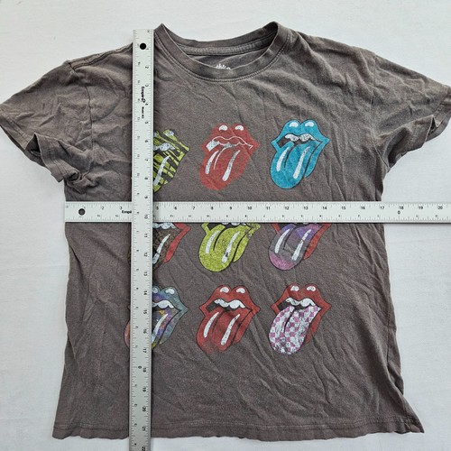 Rolling Stones Logos Gray Short Sleeve Cotton T-Shirt Adult XS - Picture 3 of 6