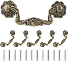 Uenhoy 6 Pcs 3 Inch Bail Handle Drop Pulls 3 Hole Spacing, Bronze 