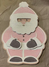 New At Home Mrs. Claus’ Bakery Christmas Sparkly Santa Wall Plaque