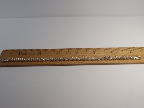 Estate Cable Link Sterling Silver Bracelet Looks New 7 1/4" Long - Picture 18 of 24