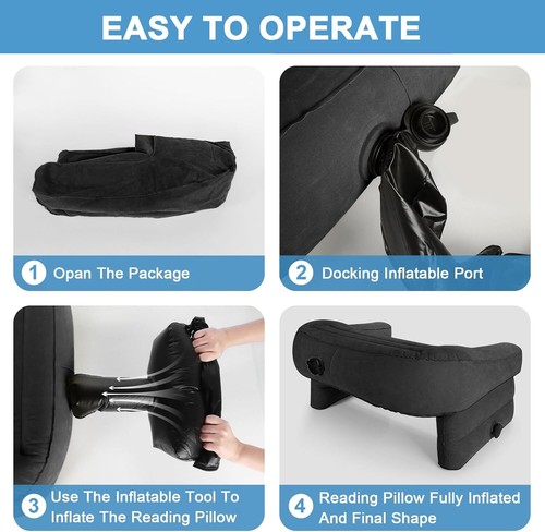 Reading Pillow for Gaming Memory Foam Gaming Pillow Bed for Lap Hight Adjustable - Picture 7 of 11