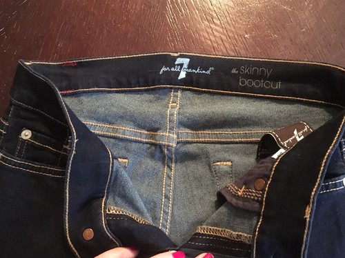 Women's 7 for all mankind Dark Wash Skinny Bootcut Jean Pant Sz 26 - Picture 4 of 6