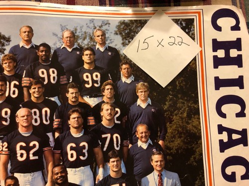 Vintage 80s Chicago Bears 1985 Super Bowl team poster large size 22 x 15 inches - Picture 2 of 6
