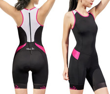 Women'S Triathlon Suit One-Piece Sleeveless Tri Suit Padded Quick-Dry Slimming f