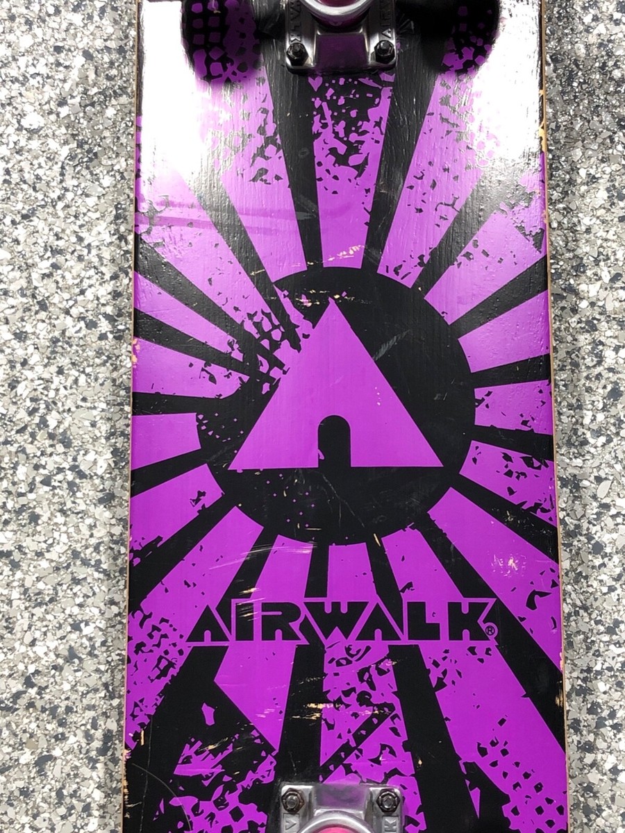 Airwalk Vintage 31 inch Skateboard Purple Black Skate Airwalk Vintage 31 inch Skateboard Purple Black Skate