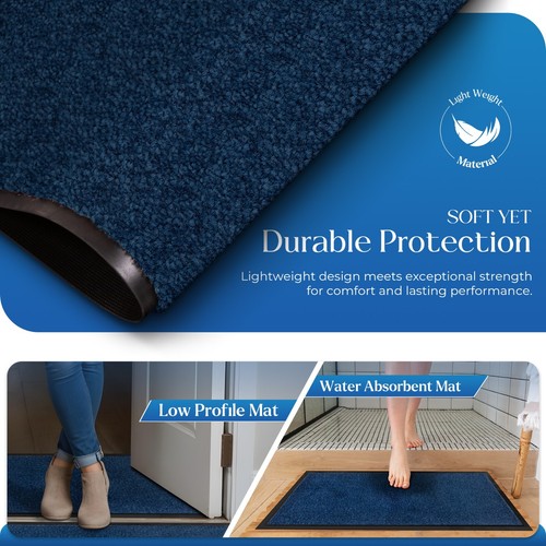Large Heavy Duty Door Mat Washable Dirt Trapper Indoor Non Slip Runner Floor Mat - Picture 24 of 56