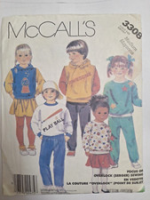 Sweatsuit Hoodie Pants Skirt Girls Boys M 3 4 McCalls 3408 Sewing Pattern Cut