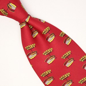 Waffle-House-Mens-Necktie-Dark-Red-Yellow-50th-Anniversary-Restaurant-Print-Tie