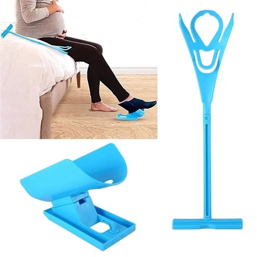 Sockenschiebehilfe blau Helfer Set Hilfe Socken anziehen kein Biegen Schuhlöffel - Bild 7 von 12