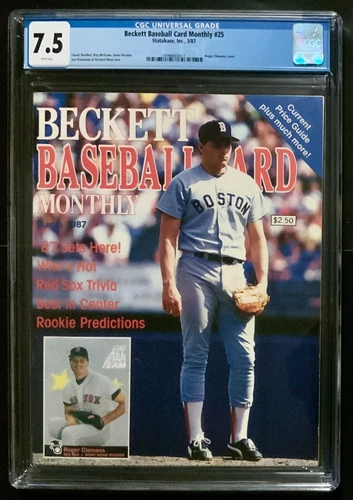 March 1987 Beckett Baseball Roger Clemens CGC 7.5, 2 Graded