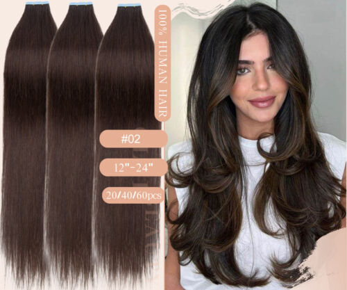 CLEARANCE Tape in Russian Remy Human Hair Extensions Skin Weft Blonde THICK 150G - Picture 29 of 68