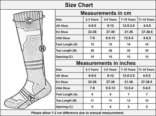 Kids Boys Thermal Ski Socks Winter 2 Pack Skiing Snowboarding Hiking Warm Socks - Picture 2 of 16