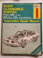 Haynes #1627 GM Buick Oldsmobile Pontiac Repair Manual 1985 - 1993 Full Size
