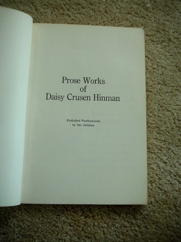 PROSE WORKS of DAISY CRUSEN HINMAN - NATIONAL RESEARCH BUREAU - NEBRASKA PBK - Picture 3 of 6