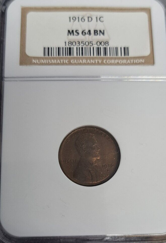 1916 D NGC MS64BN Lincoln Wheat Cent CS-184 - Picture 3 of 4