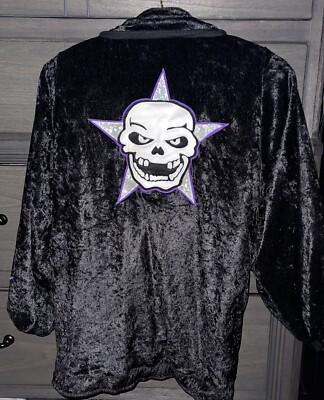 Pro Wrestling Ring Jacket Gear Black Skull Star L WWE AEW Tights