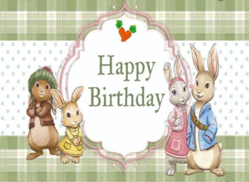 PETER RABBIT Friends Family Birthday Scene Setter wall mural BACKDROP 5'x3' - Picture 2 of 2