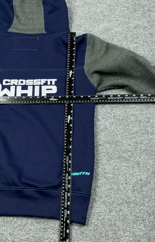 Crossfit Whip Gray Blue Embroidered Hoodie Sweatshirt Adult Medium Lace-Up - 第 3/7 張圖片