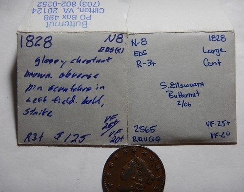 Large cent/penny 1828 Newcomb 8 higher grade with lengthy pedigree back to 1989 - Picture 4 of 5