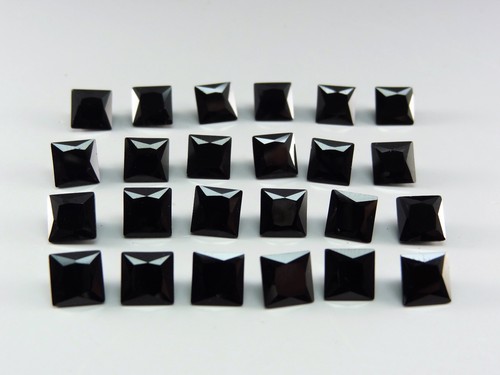 Schwarz Quadrat Princess Cut GRÖSSENWAHL lose Steine Zirkonia Edelsteine - Bild 2 von 4