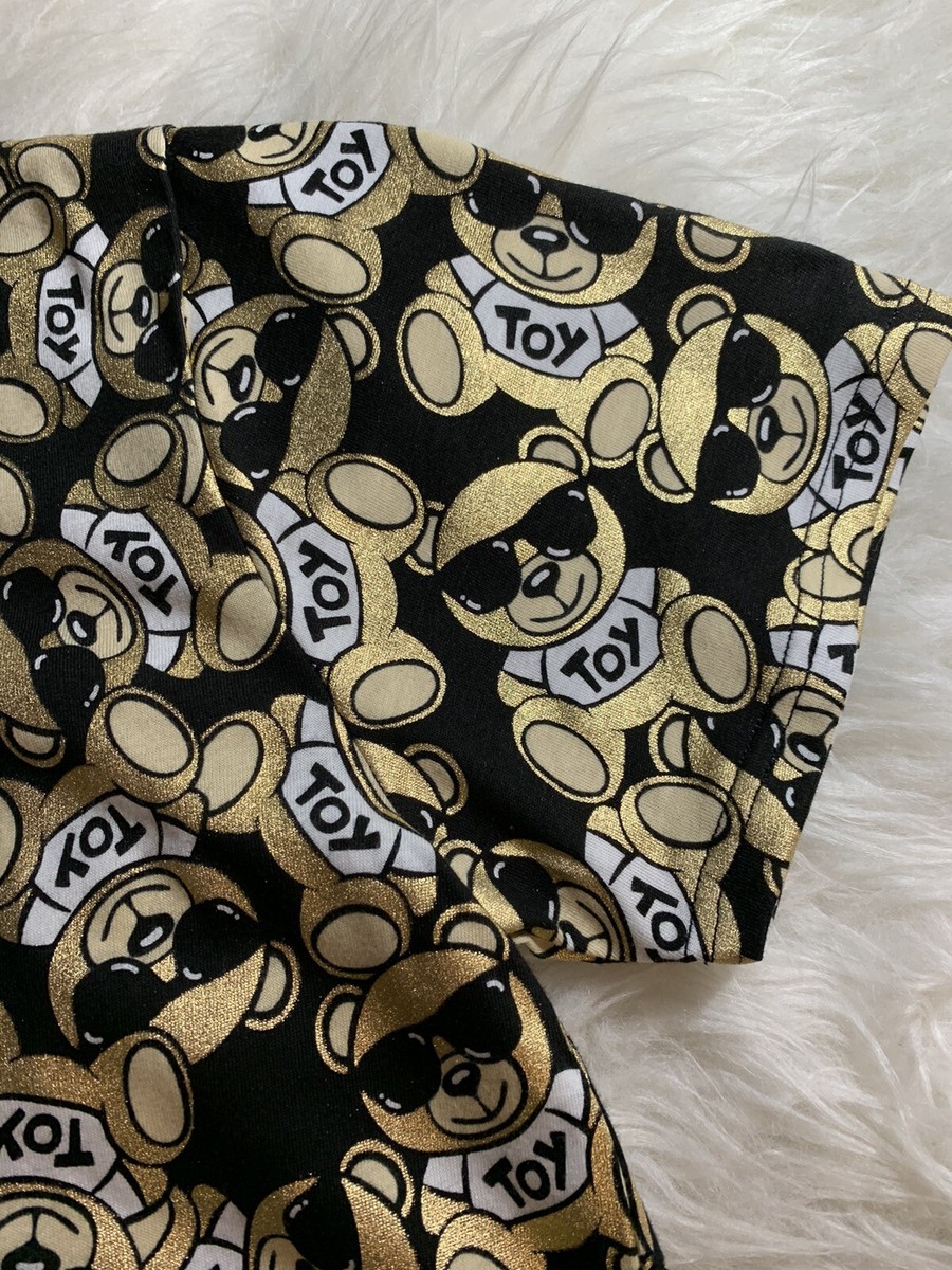 NWT Moschino Toy Bear Swim Tee T Shirt 100% Cotton In Black