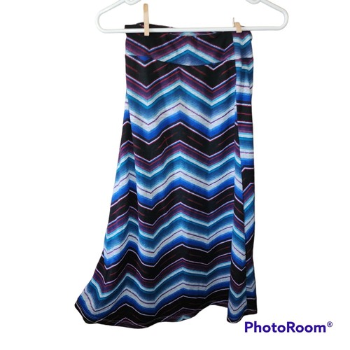 Amy Byer Women Blue Black Casual Skirt M - Picture 2 of 3