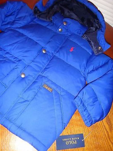 RALPH LAUREN Kid's Boy's Girl's Blue Winter Down Puffer Hooded Jacket Size 4-4T - Picture 5 of 12