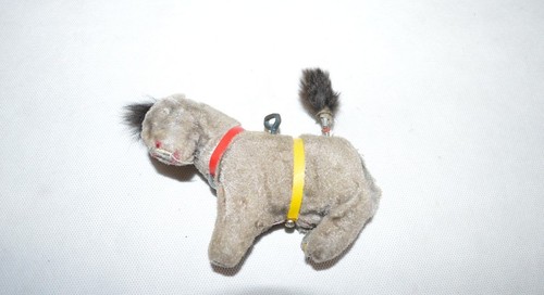 Aufzieh Figur Plüschtier Esel 12 cm Antik Spielzeug Fach A3 - Bild 2 von 6