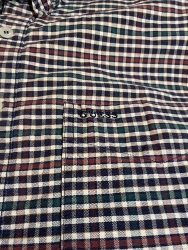 Vintage Guess Sportswear Mens Button Down Checkered Long Sleeve  L Tag Fits M - Bild 2 von 7